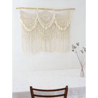 Großes Wandmontiertes Boo Makramee, Makramee Kopfteil Großes Wandmontiertes Boo Makramee, Makramee Kopfteil von manawea