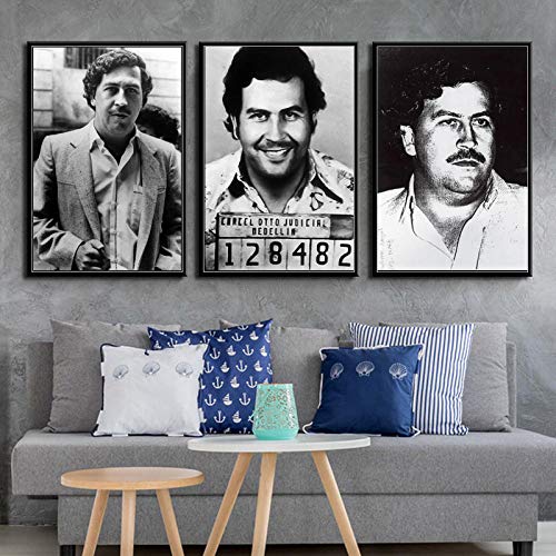 manbgt Pablo Escobar Charakter Legende Retro Vintage Poster Und Drucke Malerei Wandkunst Leinwand Wandbilder Für Wohnzimmer Wohnkultur40 cm X 60 cm Kein Rahmen von manbgt