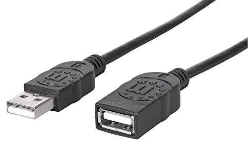 Manhattan 338653 Hi-Speed USB 2.0 Verlängerungskabel (A-Stecker auf A-Buchse) 1,8 m schwarz von Manhattan