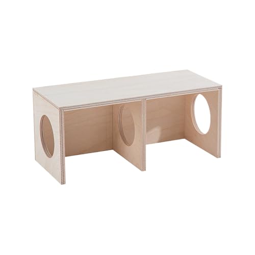 Hamsterhaus Aus Holz, Hamster-2-Kammer-Tunne Mehrzimmer-Verstecke Und Tunnel-Erkundungsspielzeug Für Hamsters, Gerbils, Mäuse Und Lemminge von manhegari