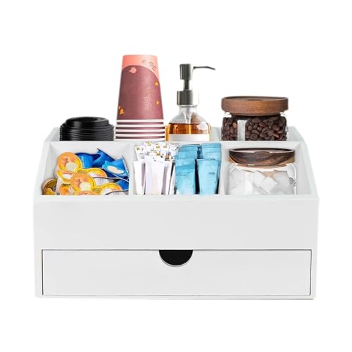 manhegari Kaffee-Organizer - Holz Gewürzhalter,Aufbewahrungsregal mit Schublade für Zuhause Büro Esstisch Wohnzimmer manhegari Kaffee-Organizer - Holz Gewürzhalter,Aufbewahrungsregal mit Schublade für Zuhause Büro Esstisch Wohnzimmer von manhegari