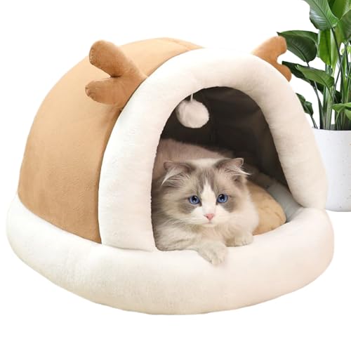 manhegari Katzenbett Höhle | Warmes Katzenbett Überzogenes Haustiernest - rutschfeste Winter Möbel Haustierzubehör Für Kitten Welpe Innen Außen Schlafzimmer Wohnzimmer Beruhigend manhegari Katzenbett Höhle | Warmes Katzenbett Überzogenes Haustiernest - rutschfeste Winter Möbel Haustierzubehör Für Kitten Welpe Innen Außen Schlafzimmer Wohnzimmer Beruhigend von manhegari