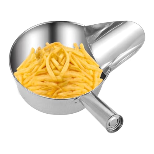 manhegari Küchen Lebensmittel Schaufel | Edelstahl Fritteuse Schaufel für Küche | Speisezubereitung Entenschnabel Rührwerk für,Wohnmobil Speisesaal Catering LKW Restaurant Kino von manhegari