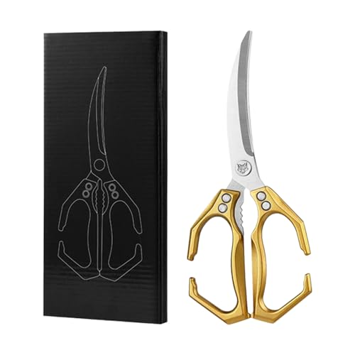 manhegari Küchenschere Für Lebensmittel | 2 In 1 Fleischschere Mit Nussknacker,Vielseitige Edelstahl Schere für Speisenzubereitung Kochen und Verarbeitung von Fleisch Geflügel von manhegari