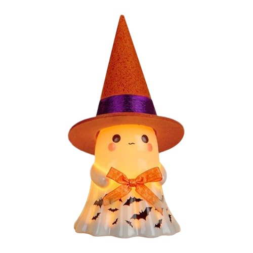 manhegari Leuchtende Spukfigur,Halloween Geister mit Hexenhüten - Saisonale Festliche Dekoration Für Kamin Tisch Deko Schreibtisch Party von manhegari