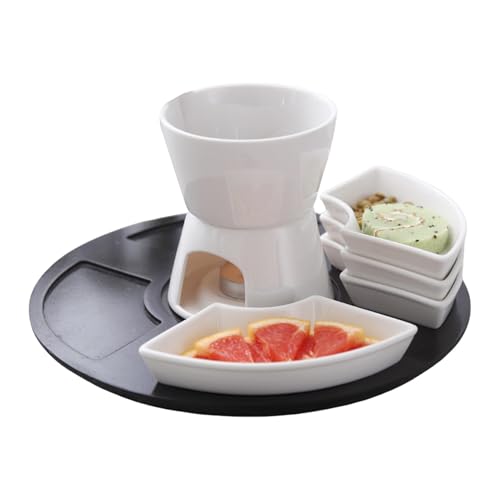 manhegari Schokoladenfondue Set - Keramik Karamellwärmer Set | Hitzebeständige Wärmeschale Für Fondue Schokolade Karamell Dessert Liebhaber Hochzeit Afternoon Tea von manhegari