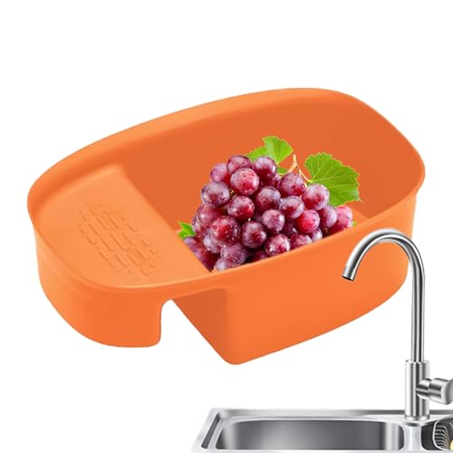 manhegari Sink Drain Siebkorb,Abtropfgestell Sieb Zubehör | Satteltyp Spülbeckenfilter Lebensmittelauffang | Für Restaurant Gewerblich Haushalt Geschirrspülen Entsorgung Reinigung von manhegari
