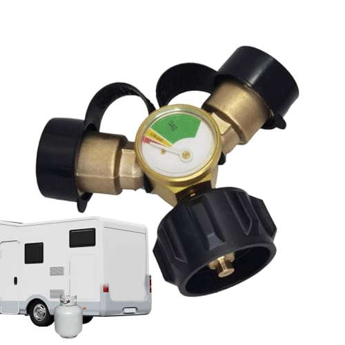 manhegari Splitter 2-fach,2-Wege flaschen Verteiler QCC Mit Manometer | QCC Ersatzteile Mit Manometer & Regulierungsventil Für Gasgrill, Brenner & Heizgeräte von manhegari