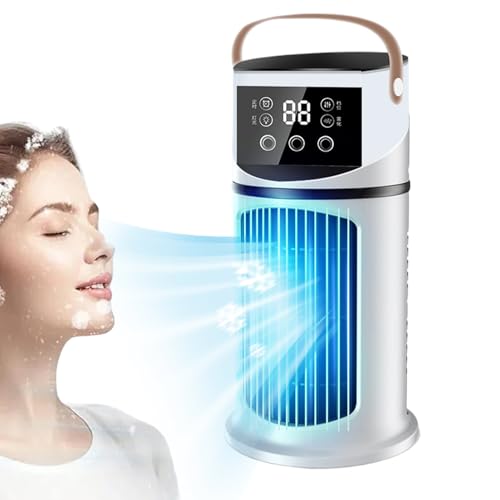 manhegari Tragbarer Klimaanlagen Ventilator | Kompakte Luftkühler,Verdunstungskühler Persönliches Gebläse Für Schreibtisch Raum Auto Schlafzimmer Büro Campingzelt Wohnheim von manhegari