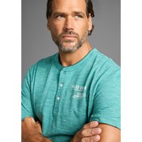 Mans World Henleyshirt mit Stehkragen-Optik und funktionaler Knopfleiste von mans world