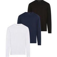 Mans World Langarmshirt "neue Farbe " 3er-Pack, Langarm, unifarben, aus Baumwolle, im 3er-Pack von mans world