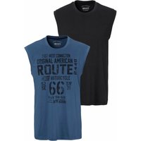 Mans World Muscleshirt, (2er-Pack), ärmellos, bedruckt, Rundhalsausschnitt, aus 100% Baumwolle von mans world