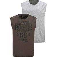 Mans World Muscleshirt 2er-Pack, ärmellos, bedruckt, Rundhalsausschnitt, aus 100% Baumwolle von mans world