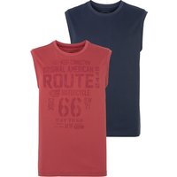 Mans World Muscleshirt 2er-Pack, ärmellos, bedruckt, Rundhalsausschnitt, aus 100% Baumwolle von mans world