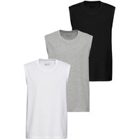 Mans World Muscleshirt Packung, 3er-Pack, 3 Stk. tlg. ärmellos, Basic-Stil, unifarben, Rundhalsausschnitt von mans world