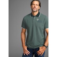 Mans World Poloshirt, mit Brustprint, meliertes Material Mans World Poloshirt, mit Brustprint, meliertes Material von mans world