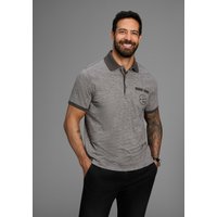 Mans World Poloshirt Kurzarm, Regular Fit, melierte Struktur, Rundhalsausschnitt von mans world