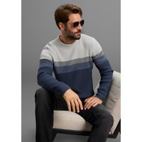 Mans World Rundhalspullover "Neue Kollektion Highlight angesagte Streifen-Optik" melierter Streifen,weicher Griff, Perfekt für die kältere Jahreszeit von mans world