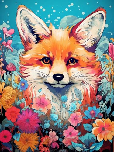 mantianhome Kreuzstich-Malset mit Fuchs-Blumen-Muster, 11-fädiges Kreuzstich-Dekor, Stickarbeiten, DIY, fortgeschrittenes handgefertigtes Stickset,40X50CM mantianhome Kreuzstich-Malset mit Fuchs-Blumen-Muster, 11-fädiges Kreuzstich-Dekor, Stickarbeiten, DIY, fortgeschrittenes handgefertigtes Stickset,40X50CM von mantianhome