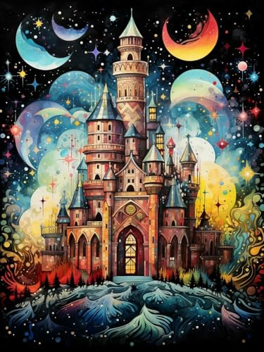 mantianhome Kreuzstich-Malset mit Schloss unter dem Mondmuster, 11CT Kreuzstich-Dekor, Stickarbeiten, DIY, fortgeschrittenes handgefertigtes Stickset,40X50CM mantianhome Kreuzstich-Malset mit Schloss unter dem Mondmuster, 11CT Kreuzstich-Dekor, Stickarbeiten, DIY, fortgeschrittenes handgefertigtes Stickset,40X50CM von mantianhome
