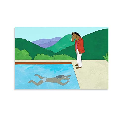 BoJack Horseman David Hockney He Watches He Swimming Poster Wandkunst Gemälde Leinwanddrucke Dekor Poster Kunstwerke 40 x 60 cm von mantong