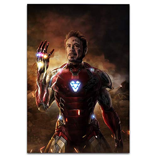manyaxiaopu Avengers Endgame Ich Bin Iron Man Superheld Leinwand Gemälde Poster Und Drucke Schlafzimmer Apartment Bilder Art Decor Für Wohnzimmer C21 50X70Cm von manyaxiaopu
