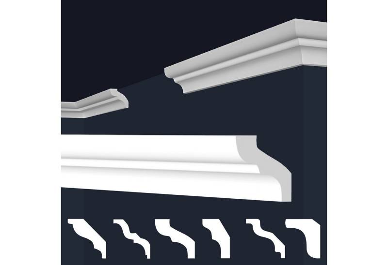 marbet design Stuckleiste E-6, 2 Meter / 1 Leiste, XPS Styropor weiß - Deckenleisten Deckenstuck Leisten E-Leisten - (2 Meter / 1 Leiste E-6) von marbet design