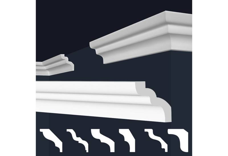 marbet design Stuckleiste E-7, Maxi-Sparpaket, XPS Styropor weiß - Deckenleisten Stuck Decken Styroporleisten E-Leisten - (150 Meter / 1 Packung E-7) von marbet design