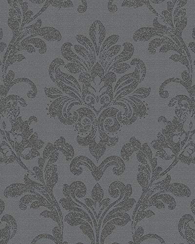 marburg Tapete Barock Schwarz Floral und glänzend Vliestapete für Wohnzimmer oder Schlafzimmer PREMIUM QUALITÄT Made in Germany 10,05 x 0,53m Neu 82092 von marburg