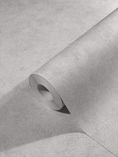 Tapete Grau Silber Greige Steinoptik Uni Modern für Wohnzimmer Schlafzimmer oder Küche Made in Germany Premium Qualität 32403 von marburg
