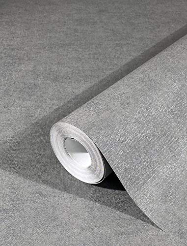 marburg Tapete Grau Silber Steinoptik Uni Modern für Wohnzimmer Schlafzimmer oder Küche Made in Germany Premium Qualität 32405 von marburg