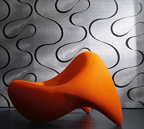 Tapete Grau Silber Glänzend Linien Wellen Geschwungen Vliestapete Ideal für Wohnzimmer Colani Visions Made in Germany 10,05m x 0,70m 53340 Tapete Grau Silber Glänzend Linien Wellen Geschwungen Vliestapete Ideal für Wohnzimmer Colani Visions Made in Germany 10,05m x 0,70m 53340 von marburg