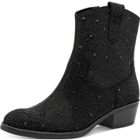 MARCO TOZZI Stiefelette, Blockabsatz, Westernboots mit funkelenden Strasssteinen besetzt von marco tozzi