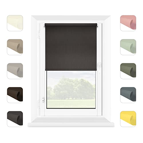 MARDOM Rollos für Fenster Ohne Bohren - Klemmfix Rollo - Mini Rollos für Fenster - Rollo Ohne Bohren - Fenster Rollos für Innen (Dunkelgrau, 100x150 cm (Stoffbreite: 96)) von mardom HOME