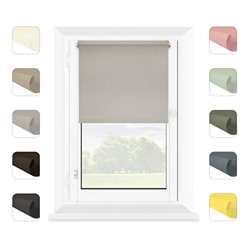MARDOM Rollos für Fenster Ohne Bohren - Klemmfix Rollo - Mini Rollos für Fenster - Rollo Ohne Bohren - Fenster Rollos für Innen (Grau, 60x215 cm (Stoffbreite: 56)) von MARDOM HOME