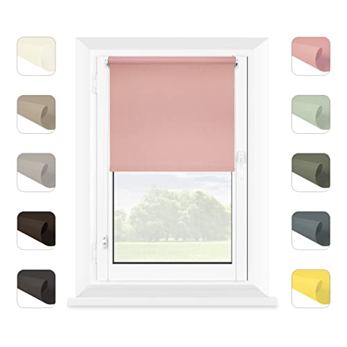 MARDOM Rollos für Fenster Ohne Bohren - Klemmfix Rollo - Mini Rollos für Fenster - Rollo Ohne Bohren - Fenster Rollos für Innen (Rosa, 55x150 cm (Stoffbreite: 51)) von mardom HOME