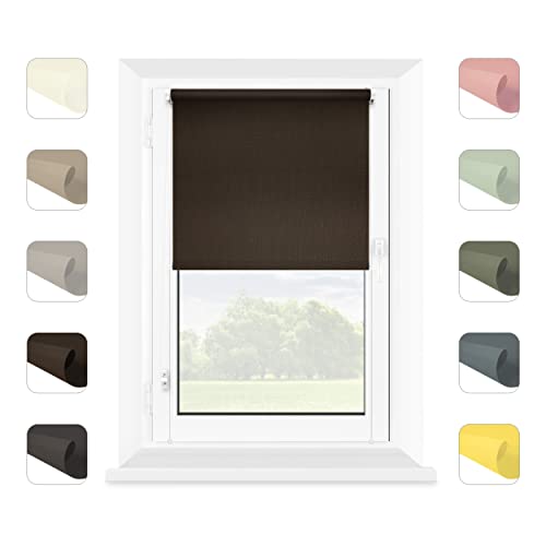 MARDOM Rollos für Fenster Ohne Bohren - Klemmfix Rollo - Mini Rollos für Fenster - Rollo Ohne Bohren - Fenster Rollos für Innen (Bronze, 107,5x150 cm (Stoffbreite: 103,5)) von mardom HOME