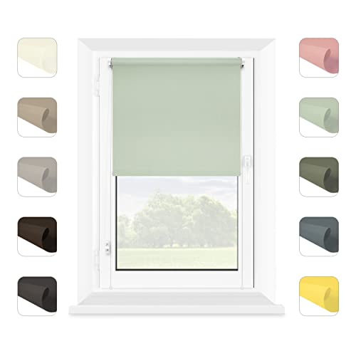 MARDOM Rollos für Fenster Ohne Bohren - Klemmfix Rollo - Mini Rollos für Fenster - Rollo Ohne Bohren - Fenster Rollos für Innen (Hellgrün, 72,5x215 cm (Stoffbreite: 68,5)) von MARDOM HOME