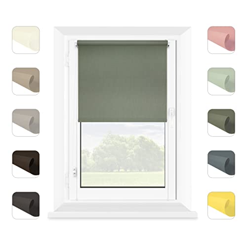 MARDOM Rollos für Fenster Ohne Bohren - Klemmfix Rollo - Mini Rollos für Fenster - Rollo Ohne Bohren - Fenster Rollos für Innen (Salbei, 67,5x215 cm (Stoffbreite: 63,5)) von mardom HOME