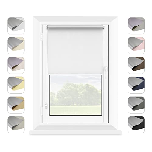 MARDOM Thermorollo - Rollo Ohne Bohren -Thermo Fenster Rollos für Innen - Modische Thermo Rollo - Stilvolle Rollo Innen Fenster (Weiß,100x150 cm (Stoffbreite: 96)) von mardom HOME