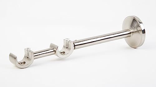 Mardom Gardinenstange Halterung 19mm - 2X Doppel-Gardinenstangenhalter Wandhalterung - Halter zur Gardinenstange mit dem Easy-System - Farbe Stahl von MARDOM HOME