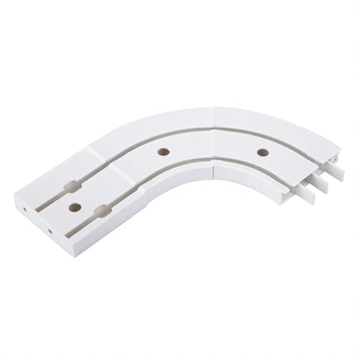 Mardom Rundbögen mit Endstück (2 Stk) - für Gardinenschiene 2-läufig und Vorhangschiene - aus PVC - mit 6x Profilkappe und 4x Stopper - Weiß Montageset von MARDOM HOME