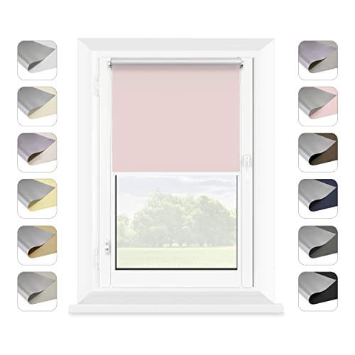 Thermo Rollos für Fenster - Modische Pastellfarbe Rollo - Stilvolle Thermo Jalousie - Fensterrollo Innen - Schnelle Selbstmontage (Rosa,120x215 cm (Stoffbreite: 116)) von mardom HOME