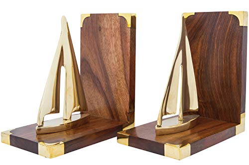 Buchstützen Holz Messing Segelschiff von mare-me