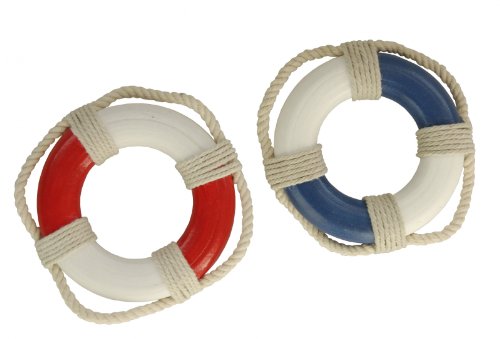 mare-me Mini-Rettungsringe, blau oder rot, blau/weiß von mare-me