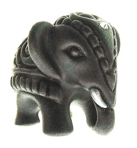 Deko Elefanten Figur, Mini-Elefant, Made with Swarovski® Elements, Dt. Handarbeit Glücksbringer, Geschenkidee Weihnachten Hochzeit Geburtstag (Graphit) von mareu-design