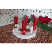 Silikonform Adventskranz 18 cm Stabkerzenhalter Weihnachten 4 Löcher von mariasdekozauber