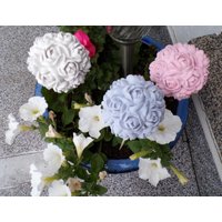 Silikonform Große Blütenkugel 3 D Rosen Neue Form Gartenstecker von mariasdekozauber