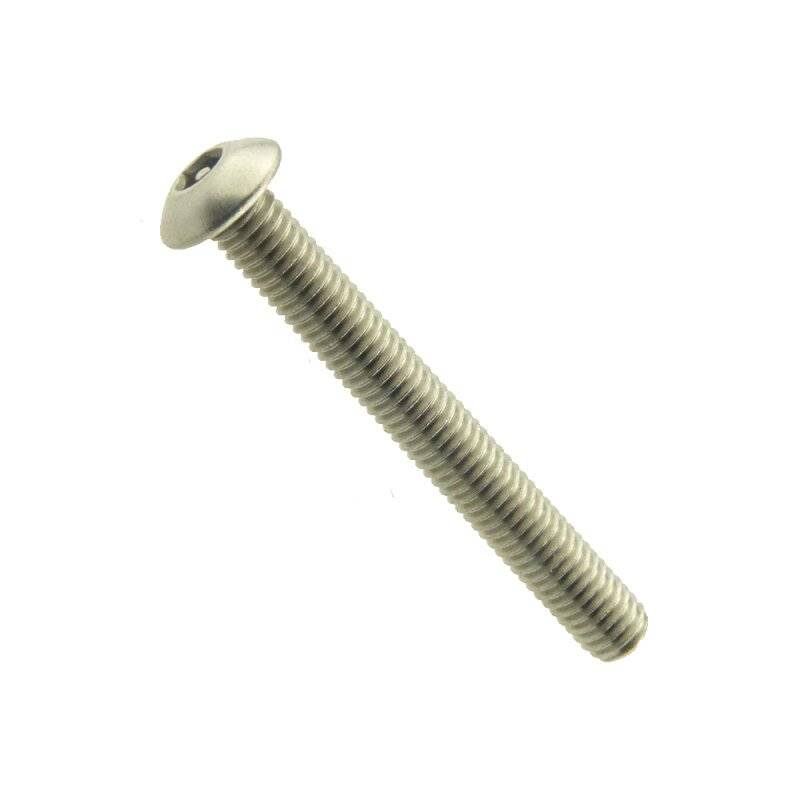 Diebstahlhemmende Schrauben ähnl. ISO 7380 Innen-6-kant mit Zapfen Edelstahl A2 - M 4 x 10 - 100 Stück von Nineka Handels GmbH