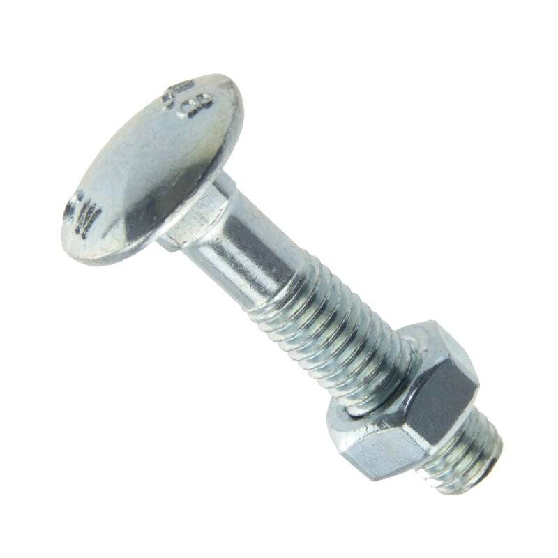 Flachrundschraube mit Vierkantansatz und Mutter DIN 603 Stahl galvanisch verzinkt M 8 x 100 mm - 1 Stück von Nineka Handels GmbH